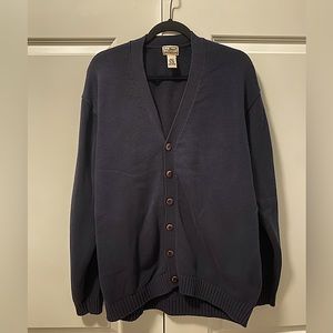 L.L. Bean Dark Navy Blue V-Neck Cardigan Sweater Men’s XL-Tall Item #0 KU39